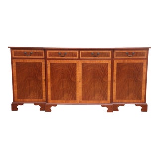 Mid 20th Century Banded Mahogany Sideboard Credenza For Sale