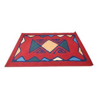 Large Hand-Knotted Rug, 1980s For Sale