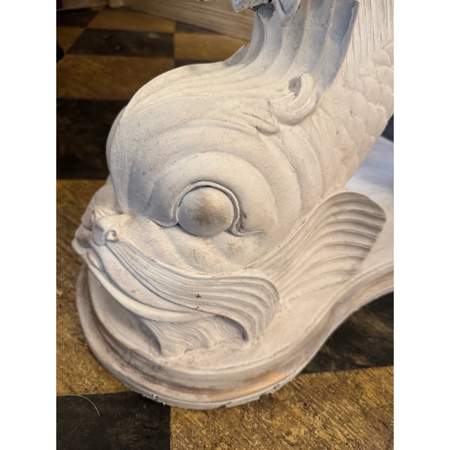 Mid 20th Century Painted Round Dolphin Pedestal Dining Table For Sale - Image 5 of 12