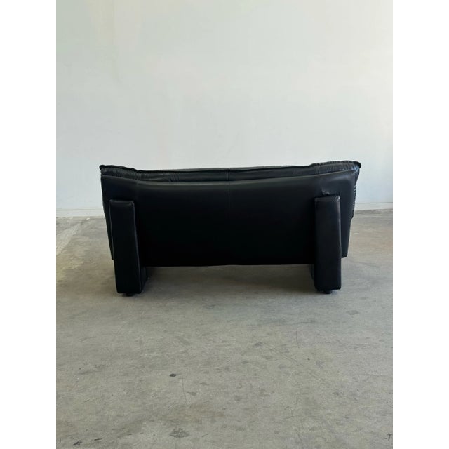 1990s Nicoleti Style Leather Loveseat For Sale - Image 4 of 10