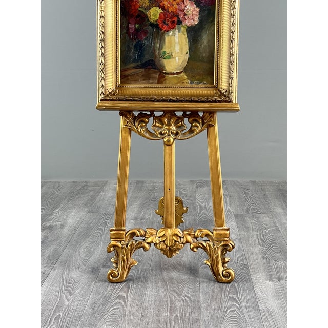 Rococo Large Carved and Gilded Wooden Easel For Sale - Image 3 of 9