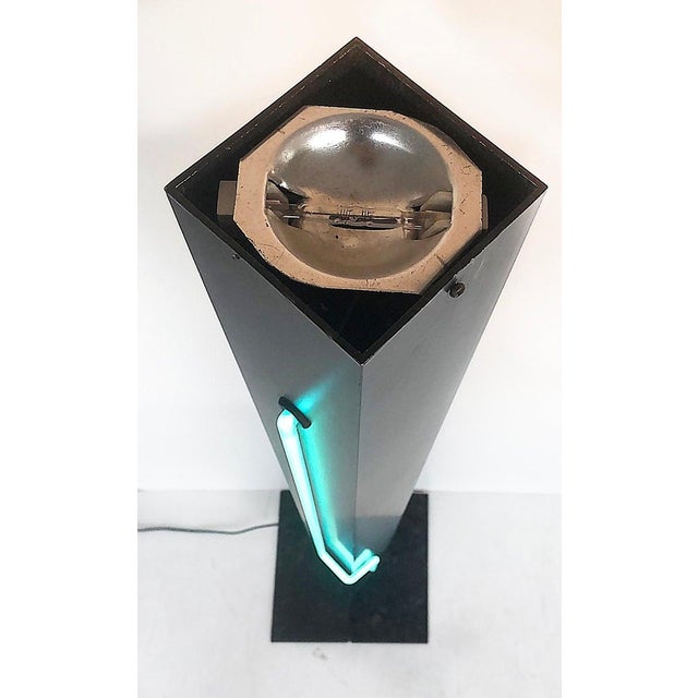 Rudi Stern 1980s Postmodern Rudi Stern Torchiere Lamp "Let There Be Neon" For Sale - Image 4 of 11