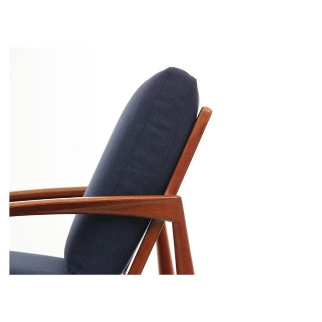 Black Mid-Century Scandinavian Modern Paper Knife Lounge Chair in Rosewood attributed to Kai Kristiansen for Magnus Olesen, 1960s For Sale - Image 8 of 9