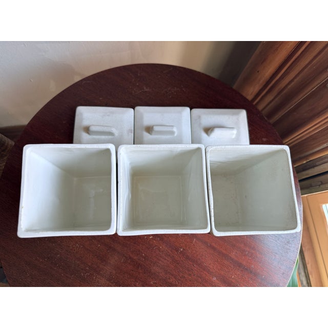 Ceramic Mid-20th Century German Porcelain Kitchen Canister Set in Blue "Lilly" Patterns For Sale - Image 7 of 9