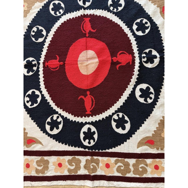Suzani Embroidery Wall Decor - Tribal Embroidery 4'4'' X 4'8'' For Sale In New York - Image 6 of 8