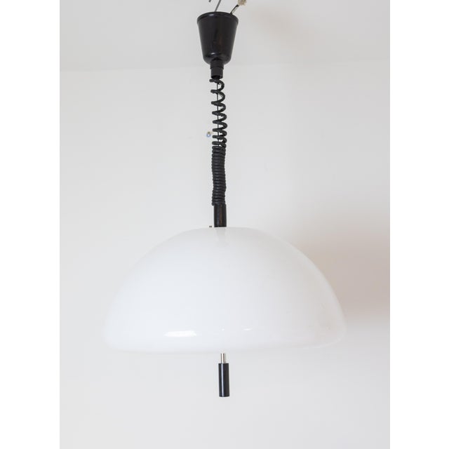 Large White Pendant Lamp by Guzzini, 1970s For Sale - Image 5 of 5