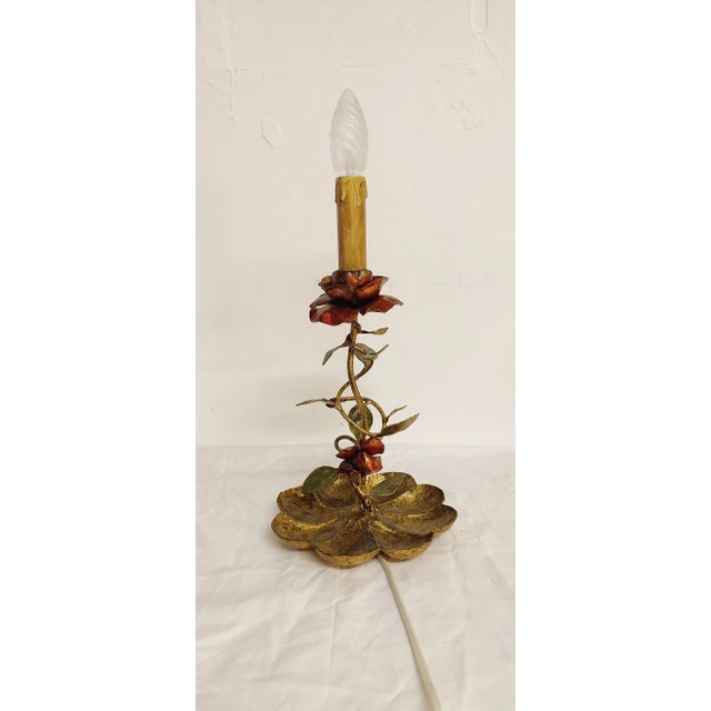 Wrought Iron Rose Bush Shaped Table Lamp. France, 1950s For Sale - Image 12 of 12