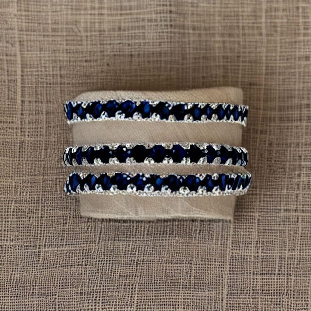 Traditional Natural Blue Sapphire Ring 6.5 14k W Gold 0.66 TCW Certified For Sale - Image 3 of 15