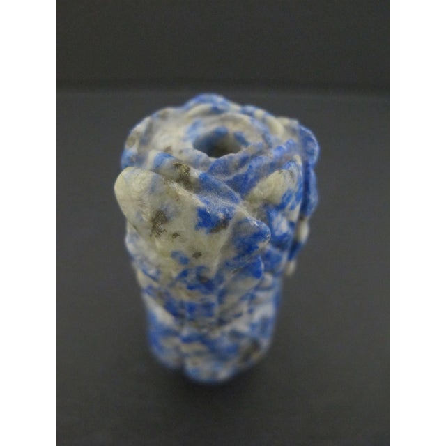 Chinese Carved Natural Lapis Lazuli Leaves Snuff Bottle For Sale - Image 9 of 10
