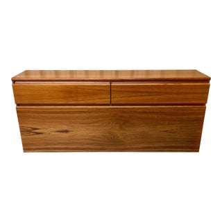 Mid Century Modern Danish Queen Size Headboard With Storage. Circa 1970s For Sale