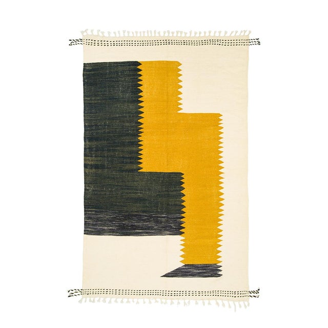 Moroccan Flatweave Wool Rug by Azele Studio For Sale - Image 9 of 9