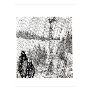 Jean Émile Laboureur - Under the Cross - Original Etching 1946 For Sale