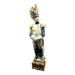 1980s Capodimonte Italy Porcelain Napoleonic Era Grenadier Military Officer Figurine