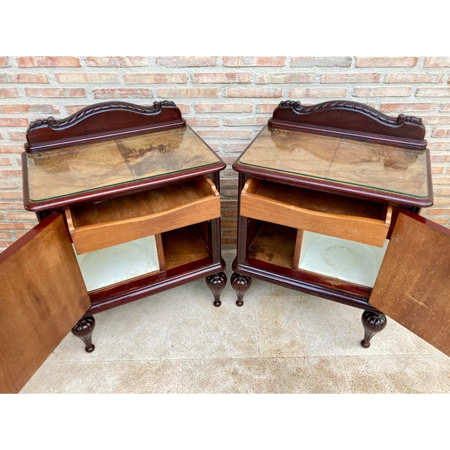 Mid-Century Spanish Nightstands in Wood, Set of 2 For Sale - Image 9 of 14