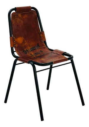 Bauhaus Les Arcs Cognac Leather Chair by Charlotte Perriand, 1980s