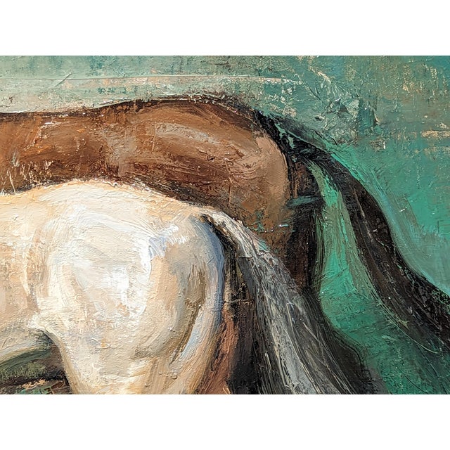 Green Matthew Paoletti "Four Horses" Contemporary Naturalistic Equestrian Animal Painting of Horses, 2022 For Sale - Image 8 of 10