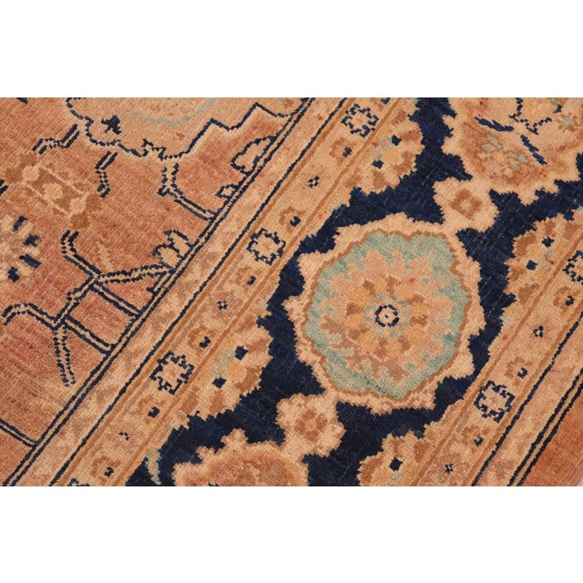 Textile 1990s Bohemian Ziegler Rose Blue Hand-Knotted Wool Rug - 6'0'' X 9'3'' For Sale - Image 7 of 8