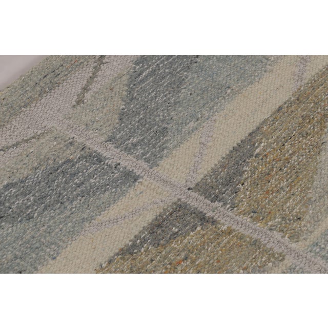 Textile Rug & Kilim’s Scandinavian-Inspired Rug, Minimalist Chevrons in Gray and Blue For Sale - Image 7 of 8