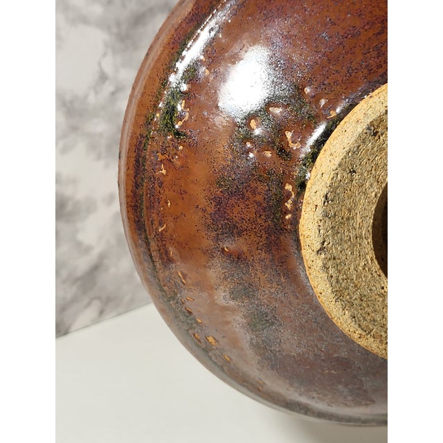 Ceramic Vintage Studio Art Pottery Bowl Signed Hand Thrown Glazed For Sale - Image 7 of 9