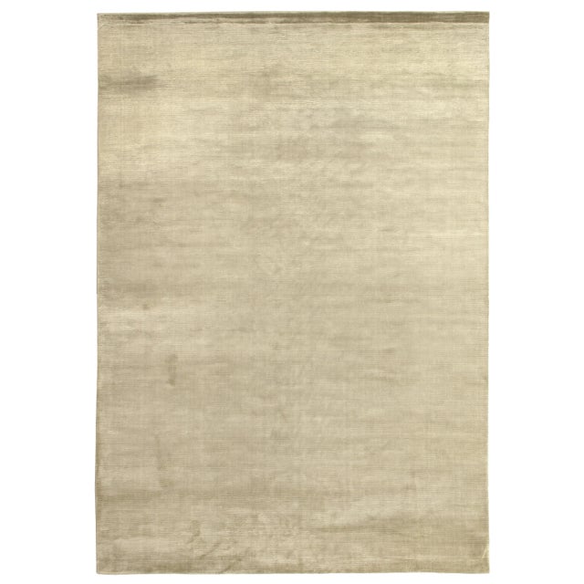 Exquisite Rugs Ives Hand loom Viscose Light Beige Rug-14'x18' For Sale - Image 4 of 4