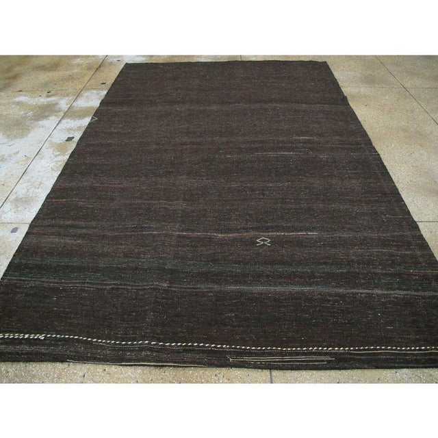 Mid 20th Century Galerie Shabab Collection Mid-20th Century Handmade Turkish Tribal Flat-Weave Accent Rug in Brown For Sale - Image 5 of 10