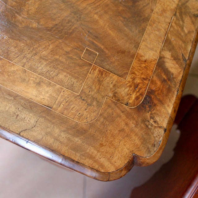 Queen Anne Period Burl Walnut Lowboy Table For Sale - Image 4 of 15