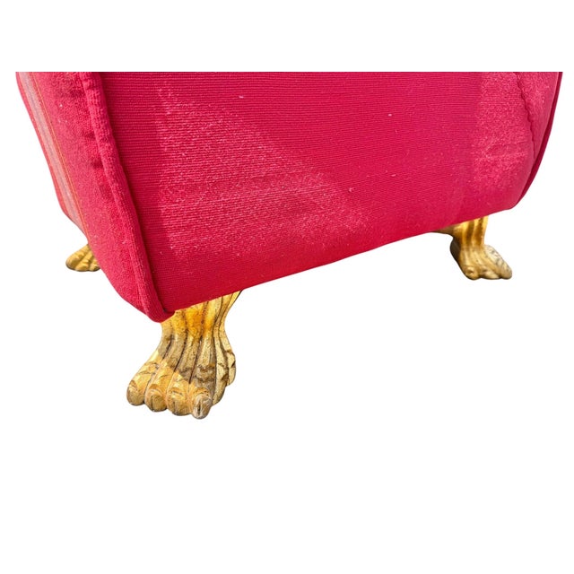 Textile Hollywood Regency Style Upholstered Slipper Chair For Sale - Image 7 of 10