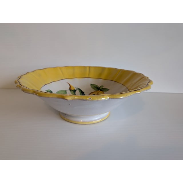 Ceramic Vintage Italian Majolica Pottery Serving Platter and Bowl Hand Painted For Sale - Image 7 of 9