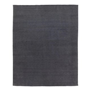 Apadana's Modern Handmade Gabbeh Plush Wool Rug in Gray For Sale