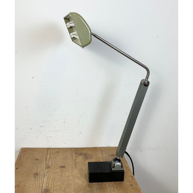 Metal Industrial German Adjustable Flourescent Table Lamp, 1960s For Sale - Image 7 of 18