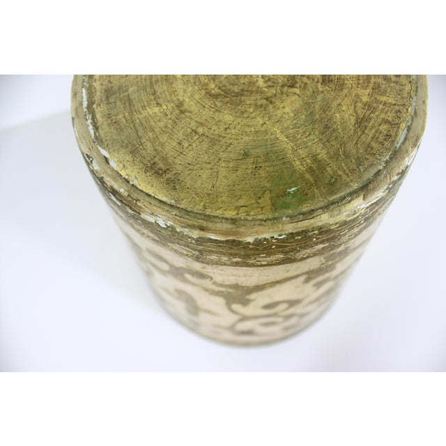 Wood Vintage Italian Florentine Gilded Gilt Wood Waste Basket Gold Antique White For Sale - Image 7 of 13