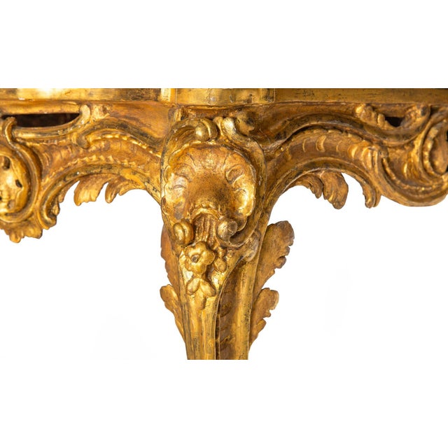 18th Century 18th Century French Louis XV Period Giltwood Marble Console Pier Table For Sale - Image 5 of 12