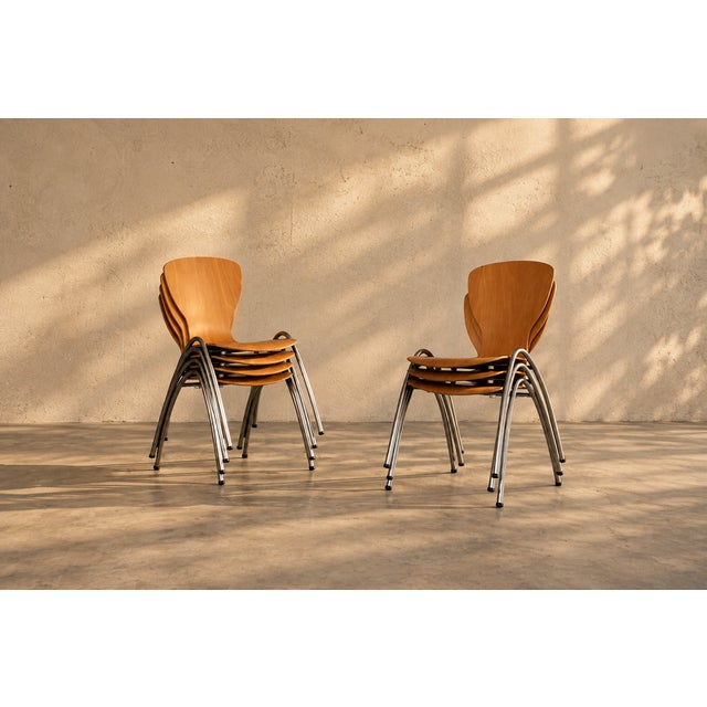 Beige Vintage Stacking School Chair, 1970s For Sale - Image 8 of 8