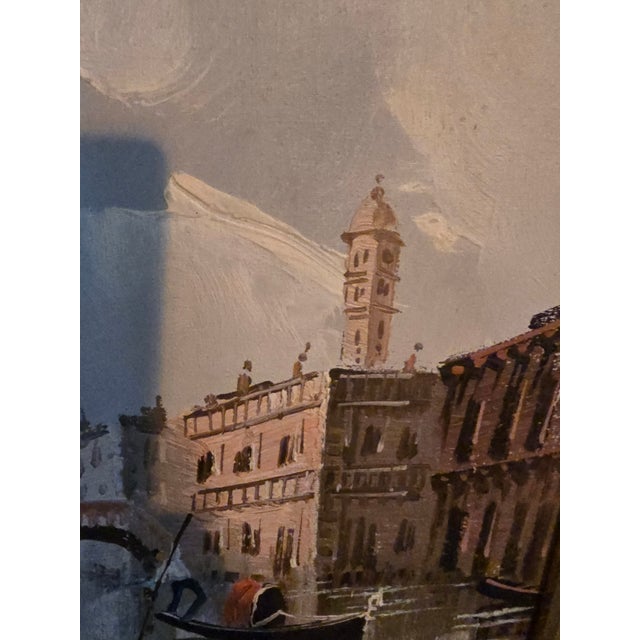 Mid-Century Modern Vintage Mid Century Modern Impressionist Signed Venice Painting For Sale - Image 3 of 12