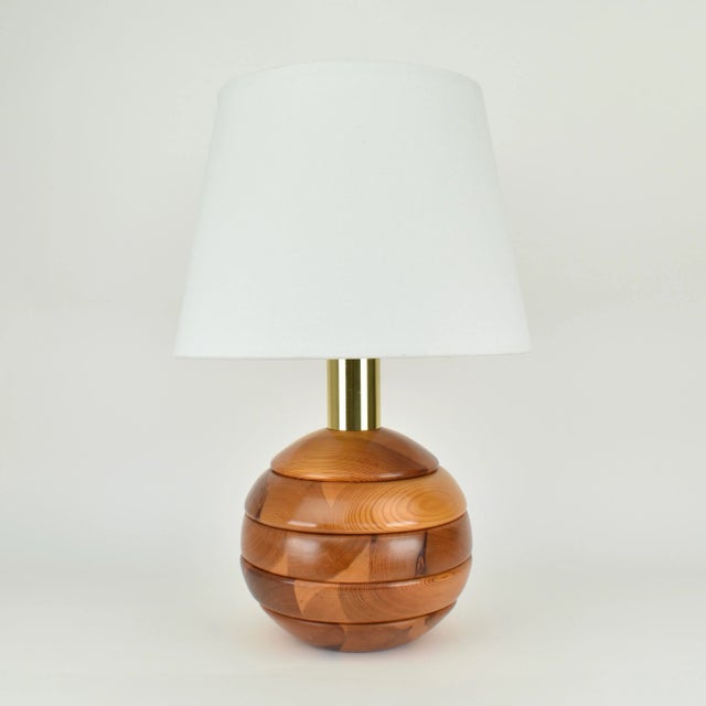 Modernist Pine Wood Table Light, 1970s For Sale - Image 11 of 11