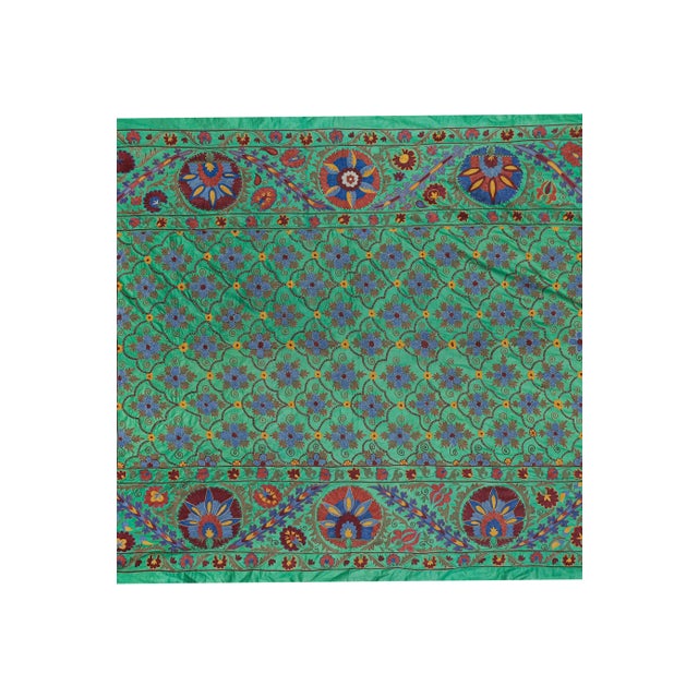 1960s Suzani Silk Wall Hanging For Sale - Image 4 of 11