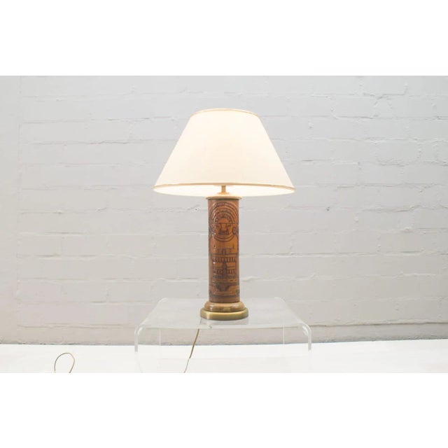 Leather Table Lamp with Maja Motif from Kaiser Leuchten, 1960s For Sale - Image 12 of 12