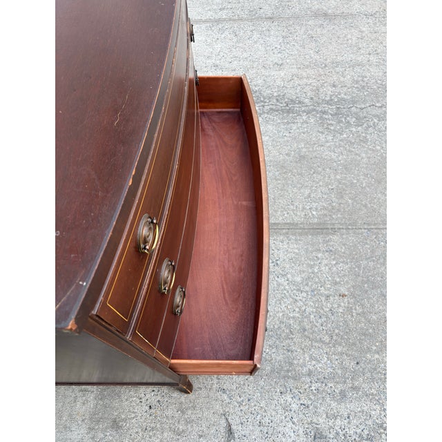 Wood Antique Colonial Revival Dresser Early 1900s | Mahogany Four Drawer Chest With Federal Style Details | Classic American Antique Furniture For Sale - Image 7 of 12