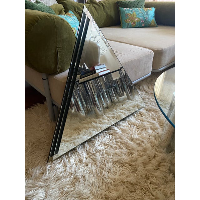 Postmodern Large Size Three Dimensional Triangular Wall Mirror 1980s For Sale - Image 9 of 9