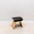 Metal Leather Upholstered Stool With Polished Brass Legs by Kifu Paris For Sale - Image 7 of 8