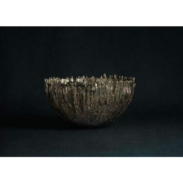 Medium Gravity Bowl in Patinated Cast Bronze by William Guillon For Sale - Image 4 of 18