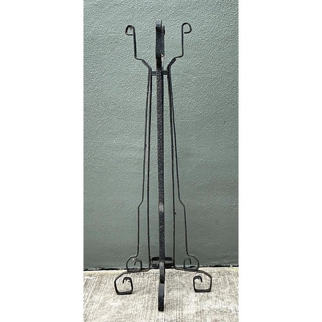 Vintage Hammered Iron and Wells Cement Planter Stand For Sale - Image 12 of 13