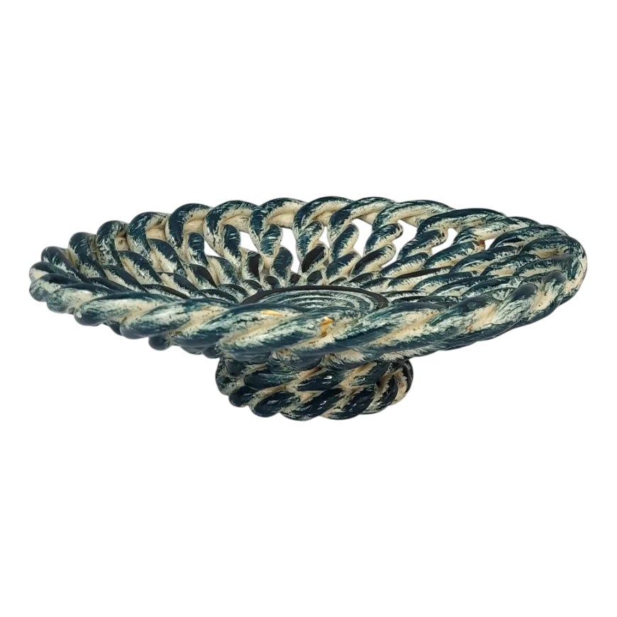 Woven Ceramic Basket from Vallauris, France, 1950s | Chairish