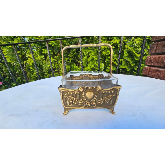 Brown Art Nouveau Brass Bowl by U. Ehrig, 1890s For Sale - Image 8 of 8