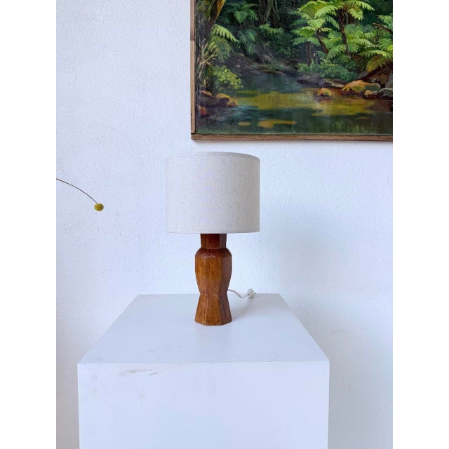 Brutalist Walnut Table Lamp, 1950s For Sale - Image 6 of 18