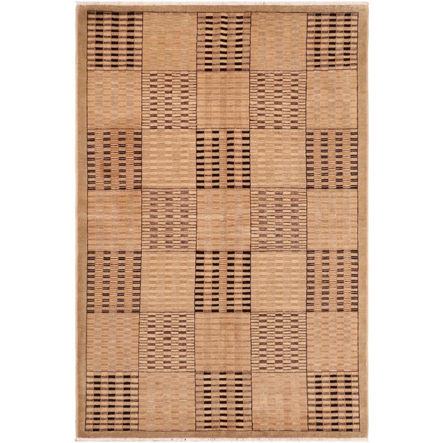 Bohemian Gabbeh Tan/Brown Wool Rug - 6'1'' X 8'10'' For Sale - Image 9 of 10