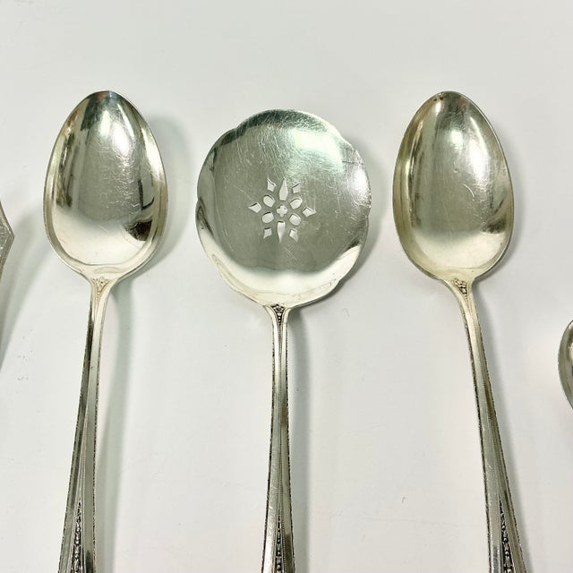 1935 Vintage Hollywood Regency Neoclassical Royal Windsor Sterling Silver Flatware - Set of 71. For Sale - Image 17 of 18