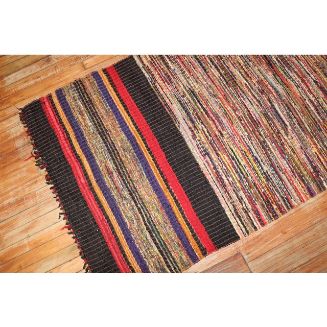 Early 20th Century Zabihi Collection Silk American Rag Runner - 3'4" x 9'4" For Sale - Image 11 of 11