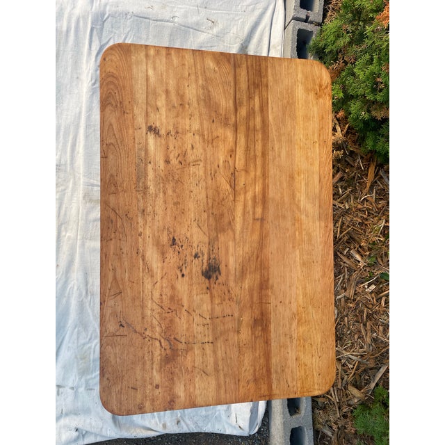 Farmhouse Antique American Farmhouse Work Table With Drawer, Turned Legs For Sale - Image 3 of 10