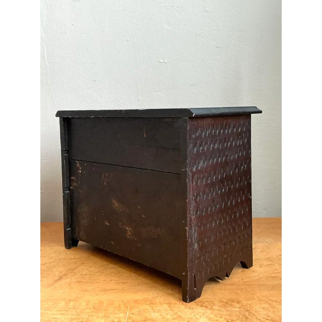 Vintage Carved Wood Miniature Chest For Sale In West Palm - Image 6 of 12